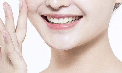 잇몸과 보철물의 형태도 함께 살핍니다 — 설명용 이미지